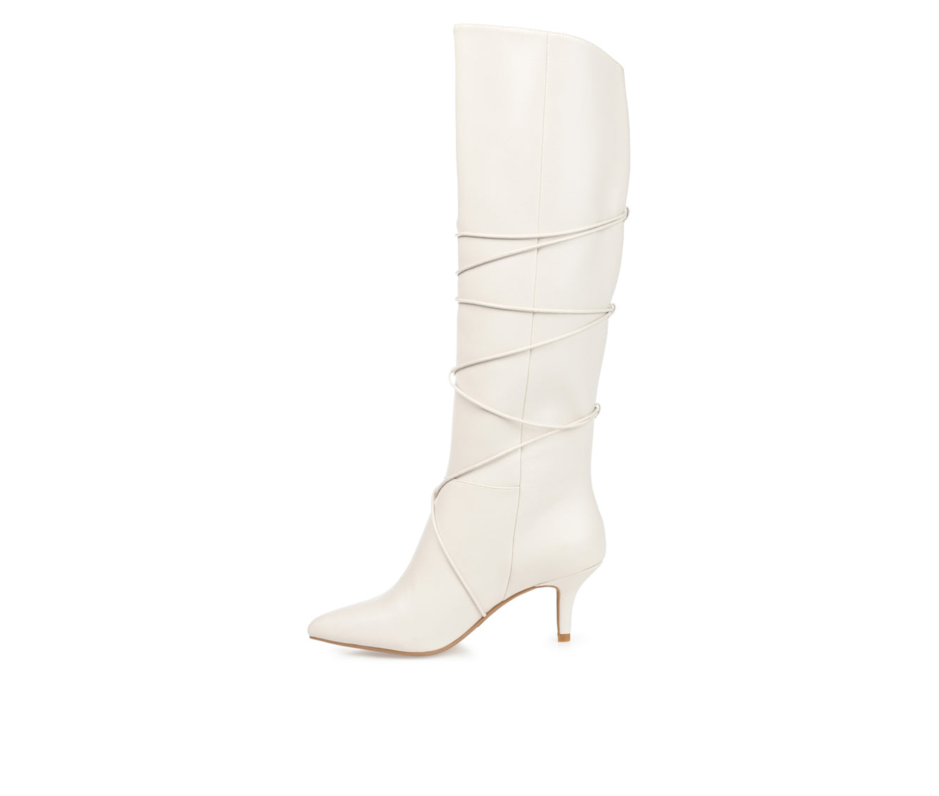 Journee Collection Women's Kaavia Pointed Toe Knee High Boots 8 Bone NWOB