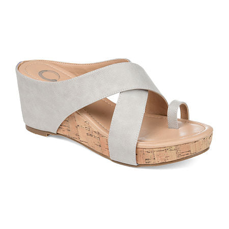 Journee Collection Women's Rayna Wedge Sandal 8.5 NWOB