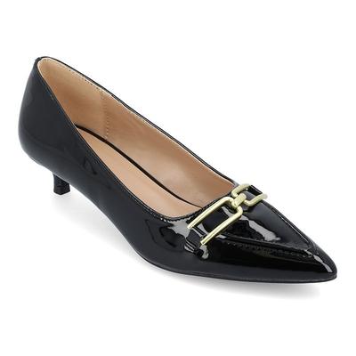 Journee Collection Women's Rumi Pointed Toe Kitten Heel Pumps Black NWOB