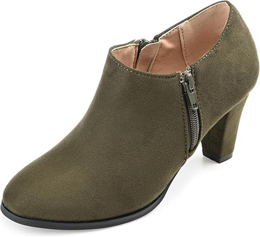 Journee Women's Comfort Sanzi Booties 7.5 Olive NIB