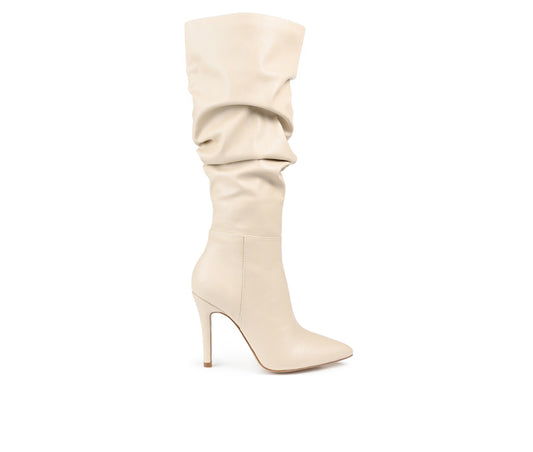 Journee Collection Women's Sarie Stiletto Heel Slouch Boot Sand NWOB