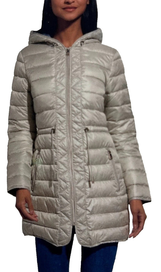 Kenneth Cole Women's Quilted Anorak Jacket M Grey NWT
