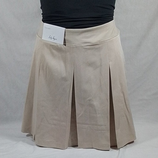 Women's Lady Hagen 16" Pleated Skort Light Khaki -Various Sizes- New with Tags