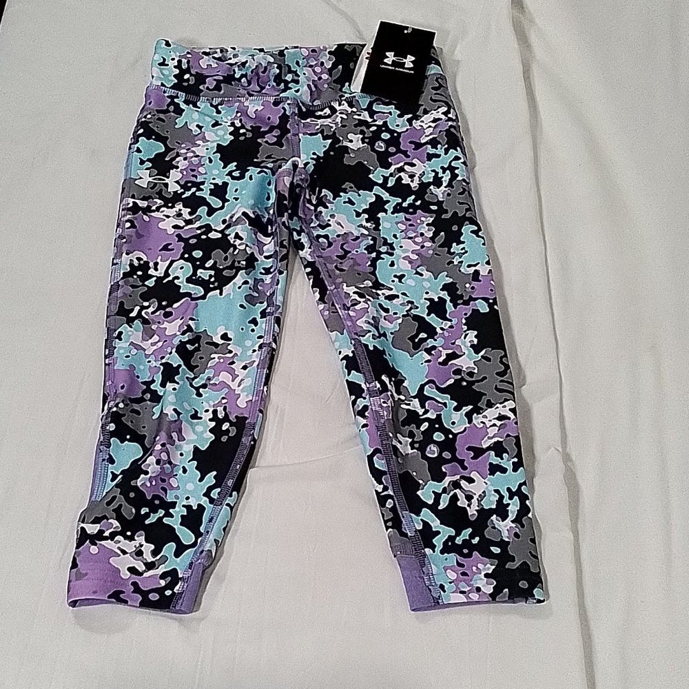 Girl's Under Armour Heat Gear Printed Ankle Crop Leggings Size: X-Small-NWT