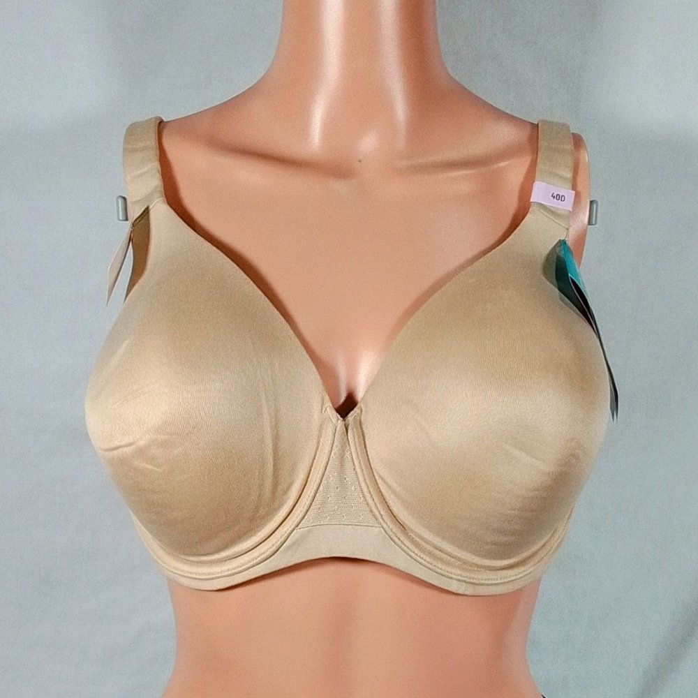 Women's Vanity Fair Beyond Comfort Underwire Bra-Damask Neutral-40D-New with Tag