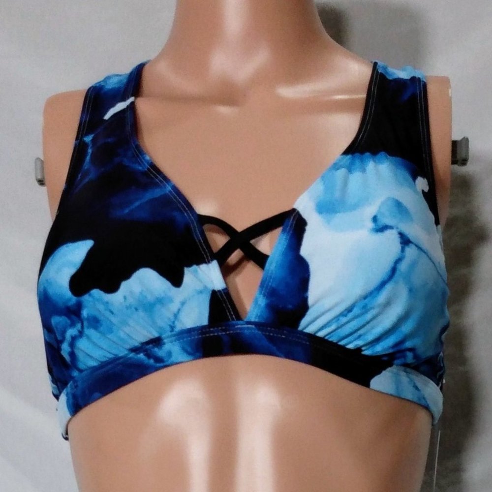 Xersion Women's Swimsuit Bra Top-Pool Blue-Various Sizes