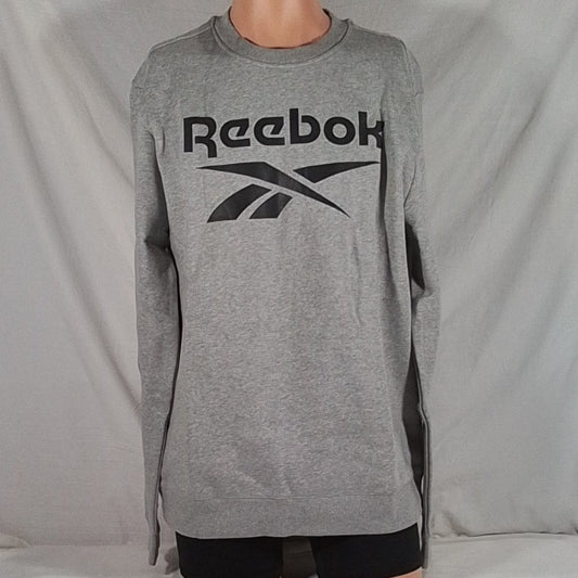 Men's Reebok Crew Neck Long Sleeve Sweatshirt Medium Grey Heather Size: L - NWT