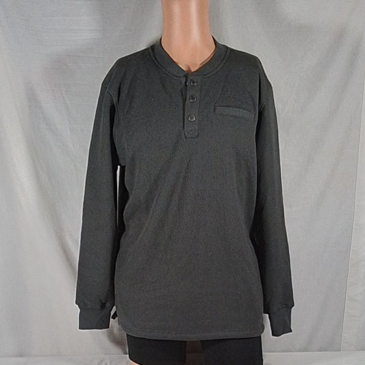Men's Smith's Workwear Sherpa-Bonded Thermal Knit Henley Grey Size: Large- NWT