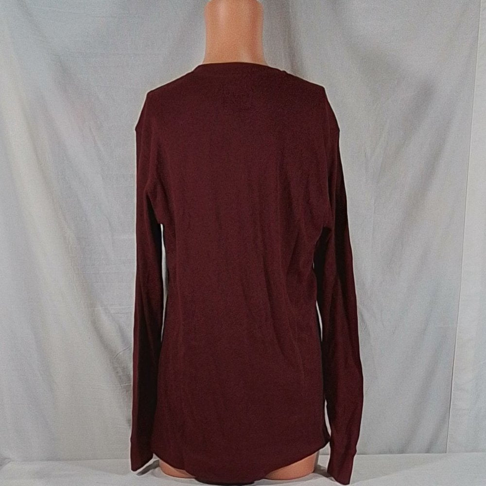 Men's The Foundry Big & Tall Long Sleeve Henley Autumn Burgundy Size: MT - NWT