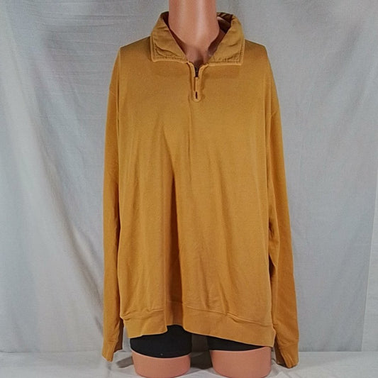 Men's St. John's Bay 1/4 Zip Pullover Honey Mustard Size: XXL - NWT--- See Notes