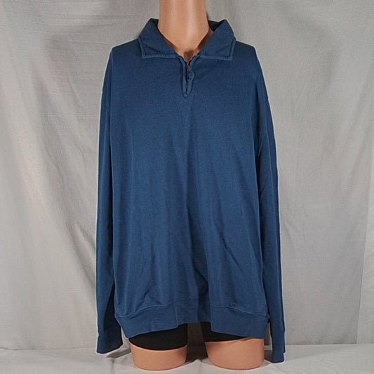 St John's Bay 1/4 Zip Pullover Estate Blue Size: XX-Large - New with Tags