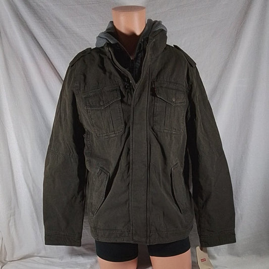 Men's Levi's Cotton Sherpa Lined Trucker Jacket Olive - Various Sizes - NWT