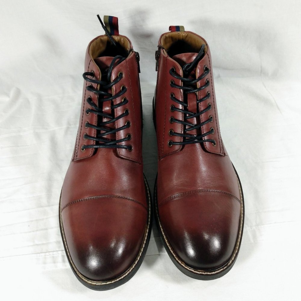 Thomas & Vine Men's Avrum Cap Toe Boot-Bordeaux Leather-Sz 11.5-New in Box