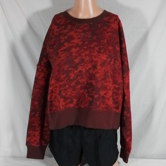 Women's Under Armour Camo Rival Fleece Crew Sweatshirt Red- Various Sizes- NWT