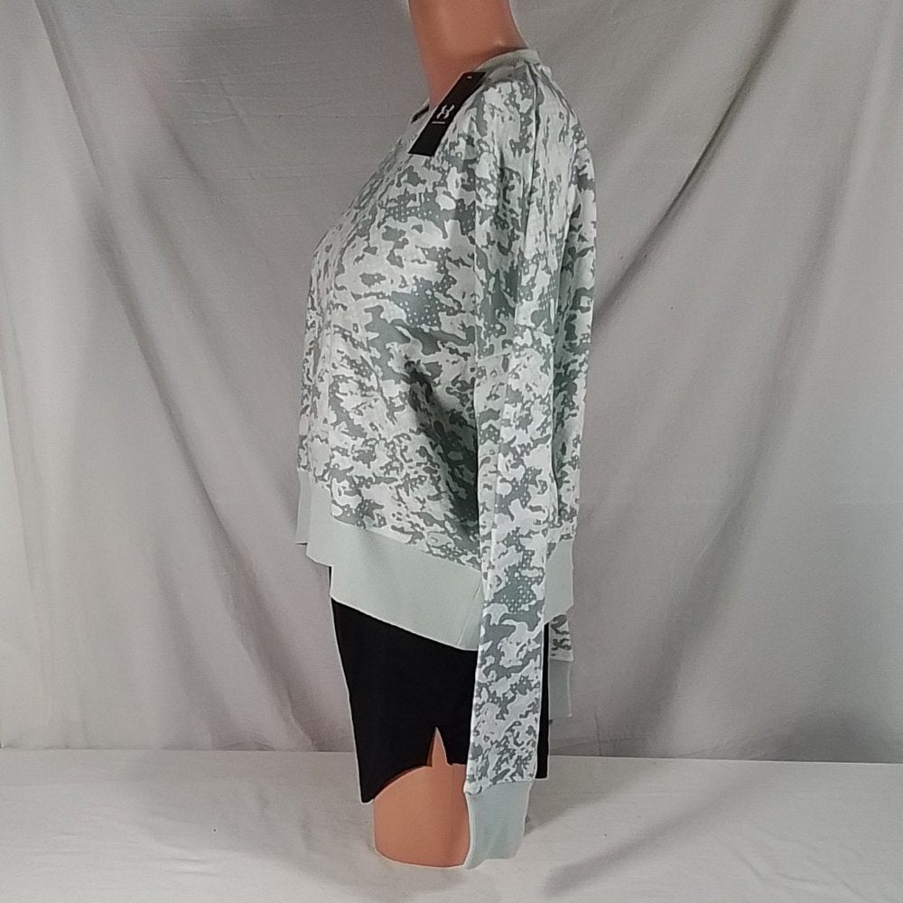 Women's Under Armour Camo Rival Fleece Crew Sweatshirt Opal Green-VAR Szs- NWT