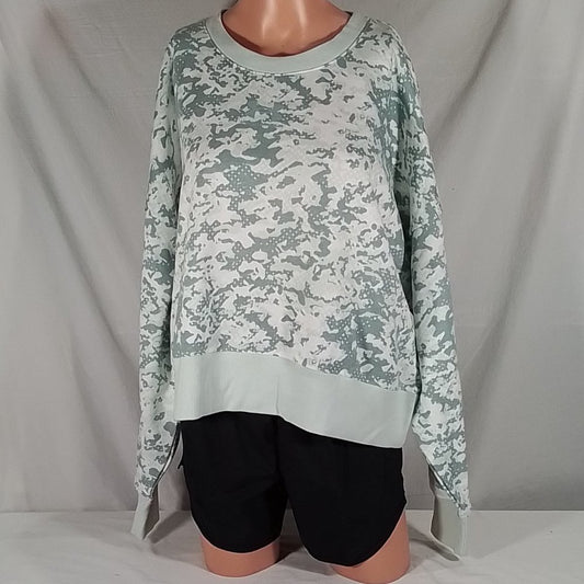 Women's Under Armour Camo Rival Fleece Crew Sweatshirt Opal Green Sz: M--NWOT