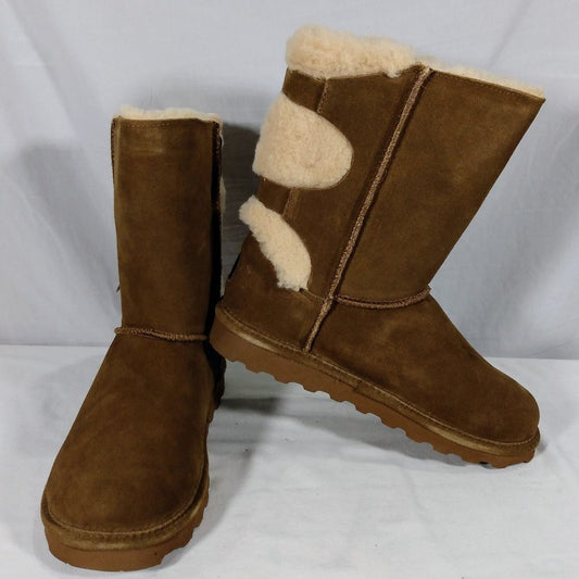 Bearpaw Women's Eloise Faux Fur Winter Boots-Hickory/Champagne-Size 11-NIB