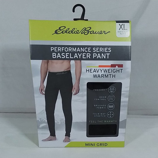 Men's Eddie Bauer Performance Series Baselayer Pant Black - Various Sizes - NIB