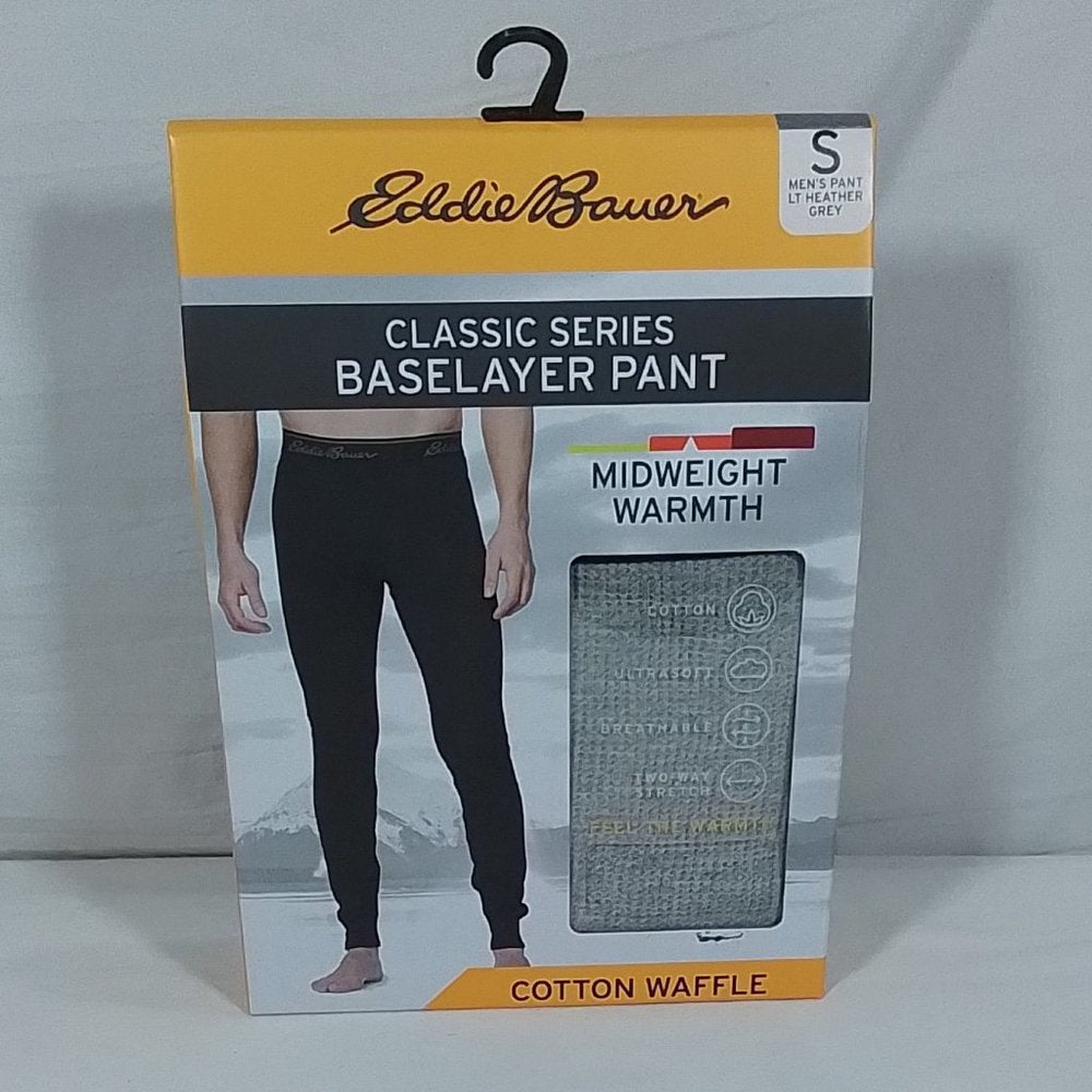 Men's Eddie Bauer Classic Series Baselayer Pant Light Heather Grey -VAR SZS -NIB