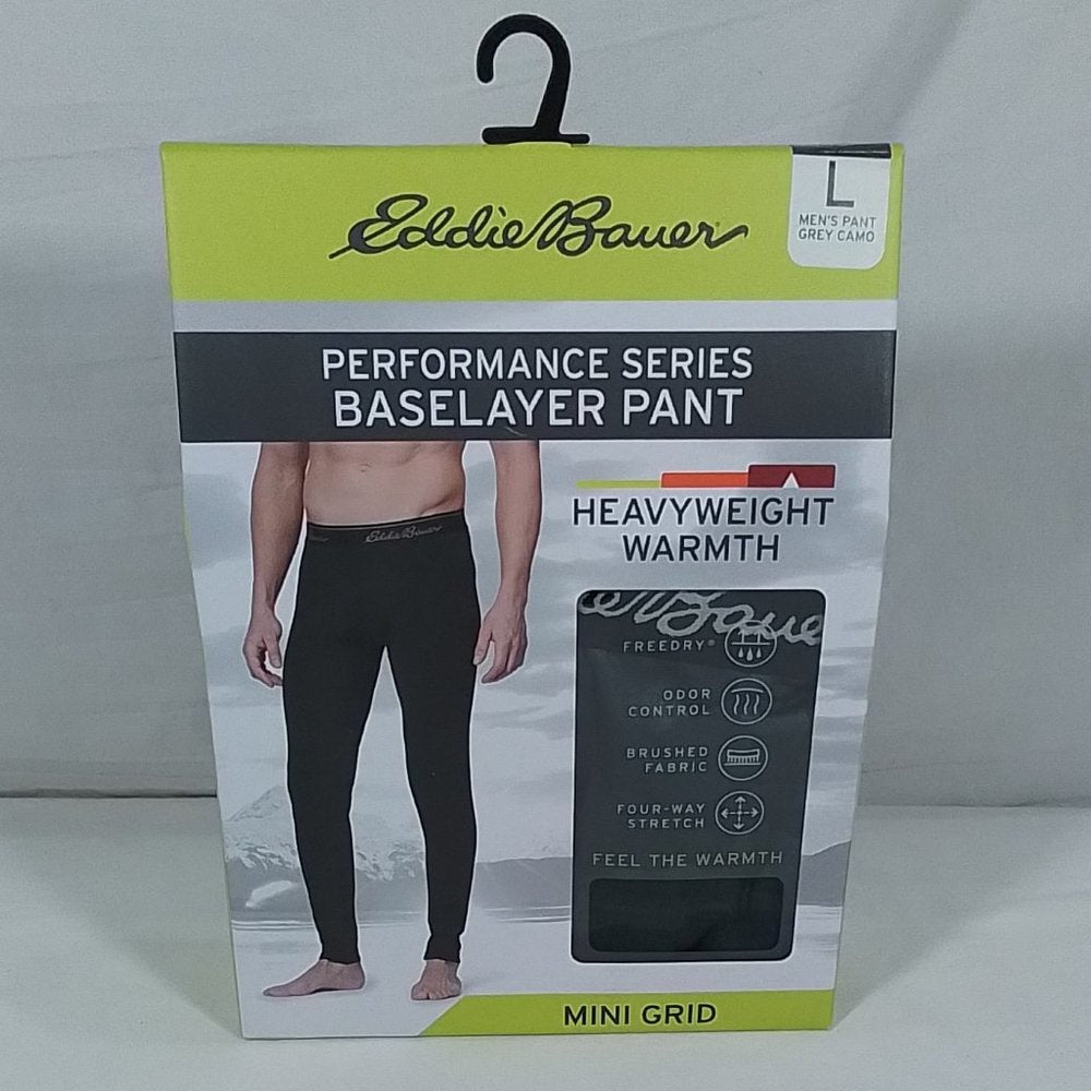 Men's Eddie Bauer Performance Series Baselayer Pant Grey Camo -VAR SZS - NIB