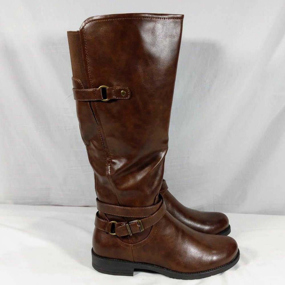 Baretraps Ladies Carmella Tall Riding Boot-Brown-Size 10-New in Box