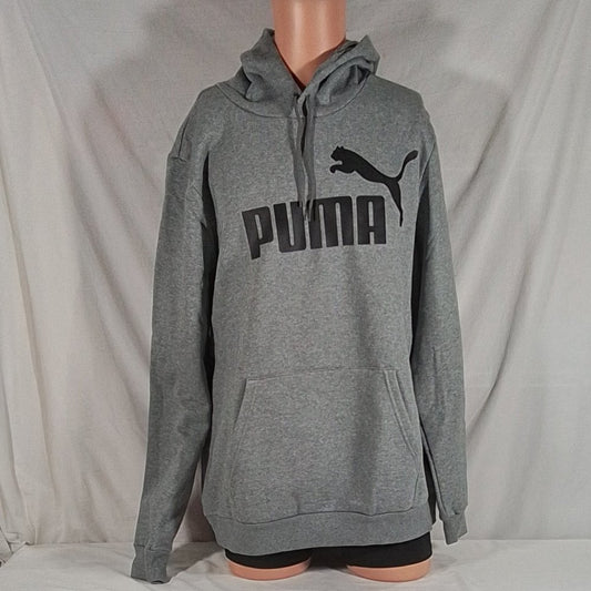 Men's Puma Big & Tall Fleece Logo Pullover Hoodie-Heather Grey-Various Sizes-NWT