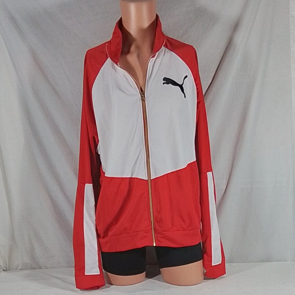 Men's Puma Big & Tall Contrast Tricot Jacket 2.0-Red & White- VAR SZ-NWT