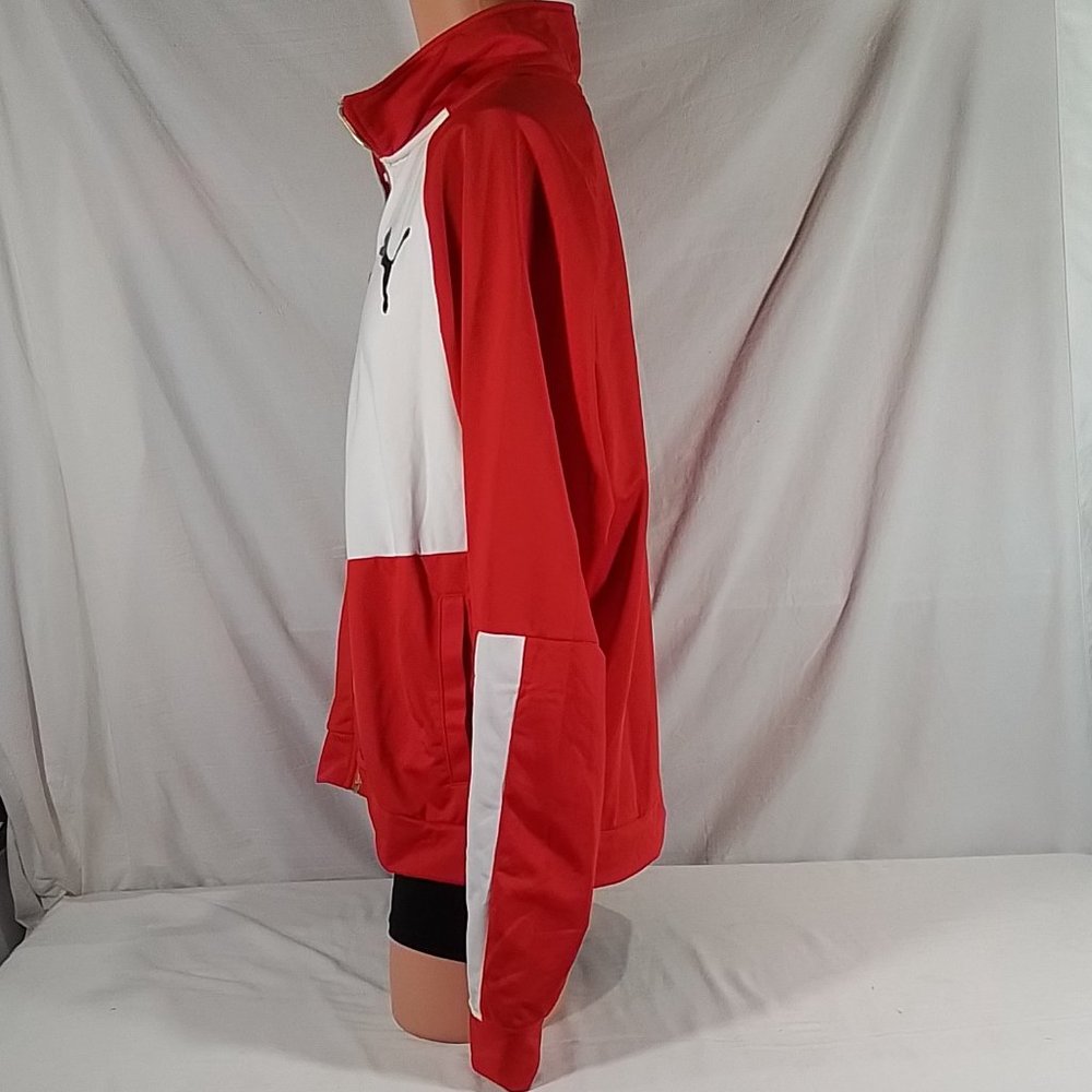 Men's Puma Big & Tall Contrast Tricot Jacket 2.0-Red & White- VAR SZ-NWT