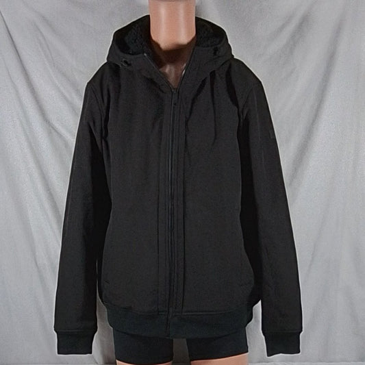 Men's Dockers Sherpa Lined Softshell Hoody Jacket-Black-X-Large-NWOT