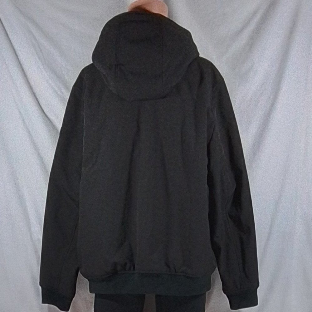 Men's Dockers Sherpa Lined Softshell Hoody Jacket-Black-X-Large-NWOT