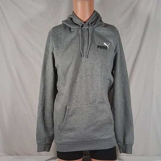 Men's Puma Big & Tall Essentials Logo Fleece Hoodie-Grey Heather-MT-NWT