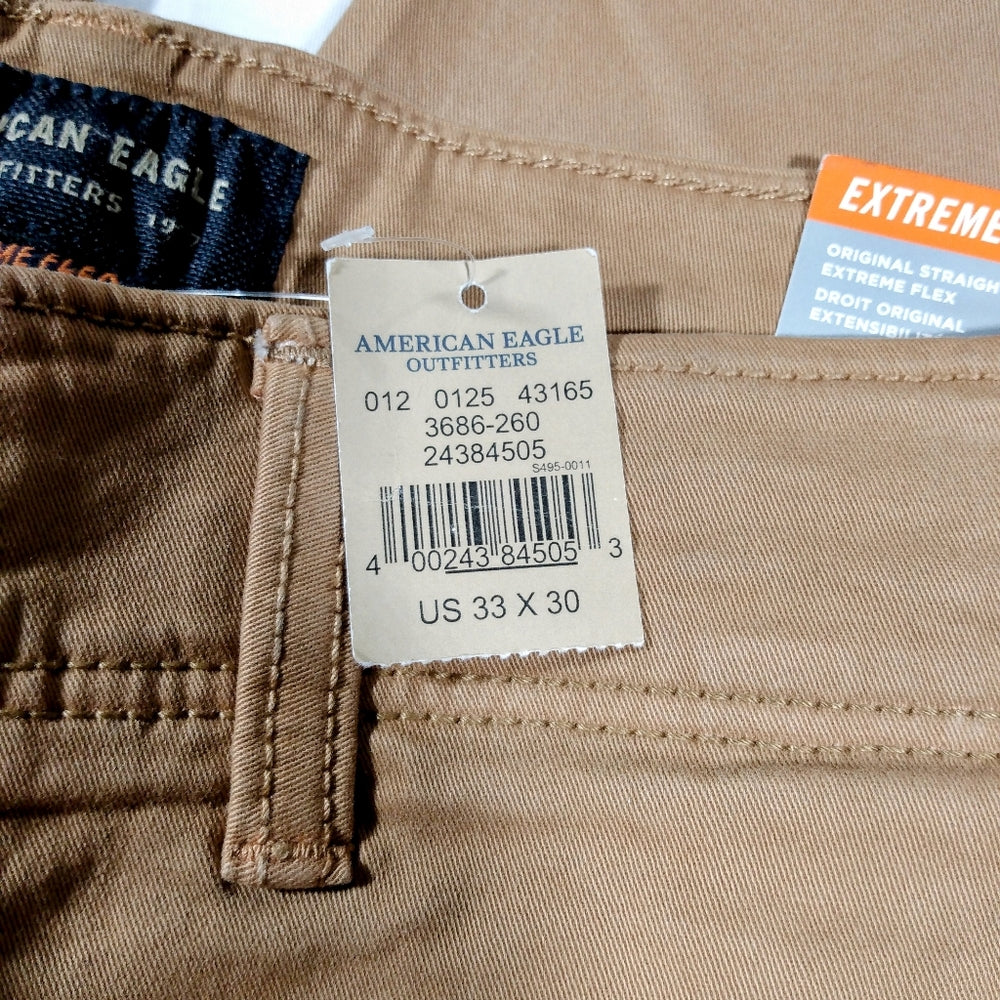 American Eagle Men's Extreme Flex - Khaki - 32" Inseam - Various Sizes - NWT