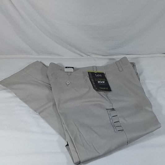 Men's Lee Extreme Comfort MVP Flat Front Pants - Salina Stone - 40x29 - NWT