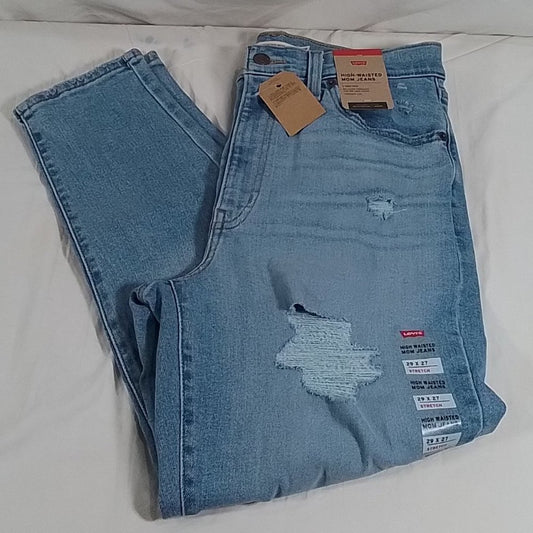 Women's Levi's High Waisted Distressed  Mom Jeans - By The Thread - 29 x 27 -NWT