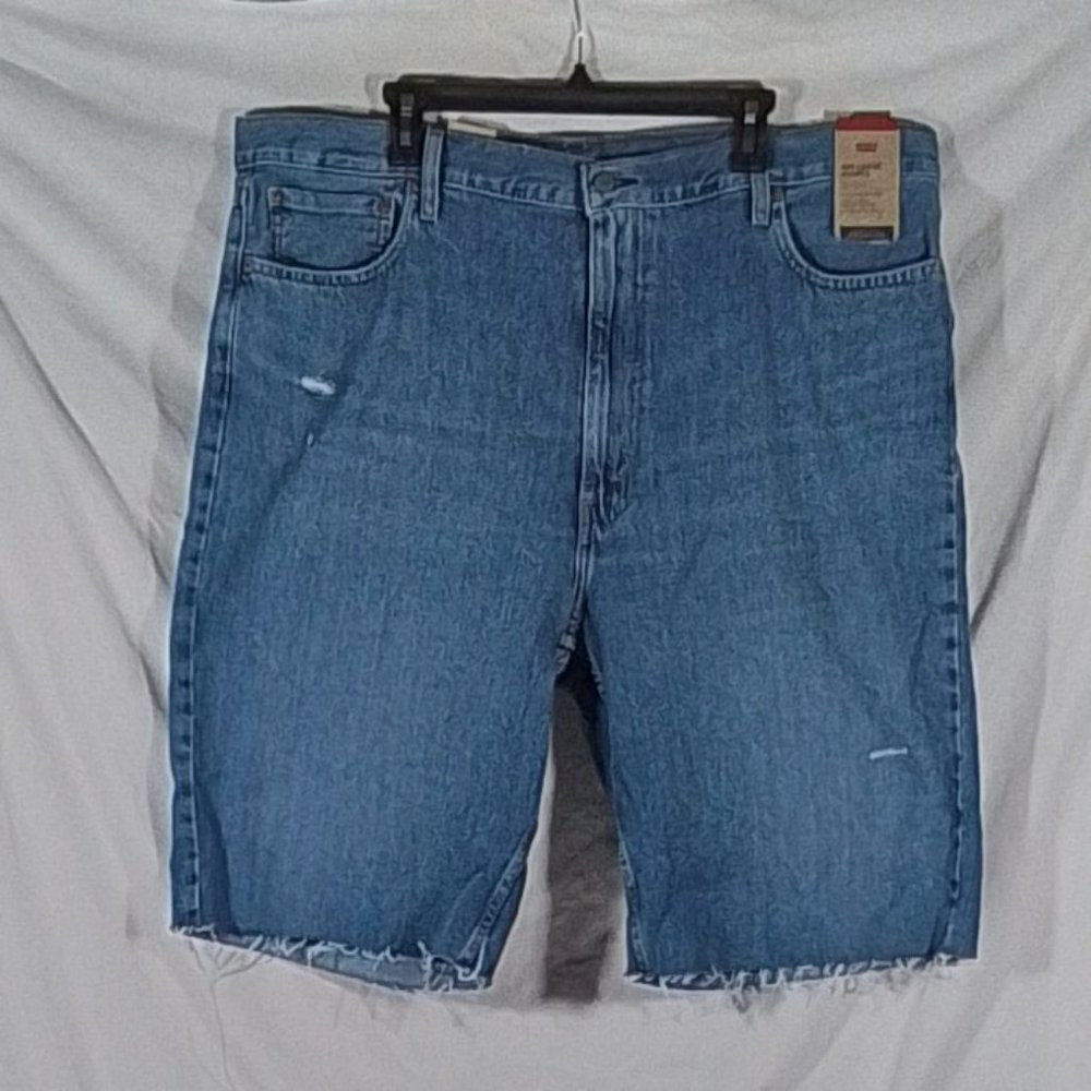 Men's Levi's 469 Big & Tall Loose Distressed Shorts - Medium Blue - 42 - NWT