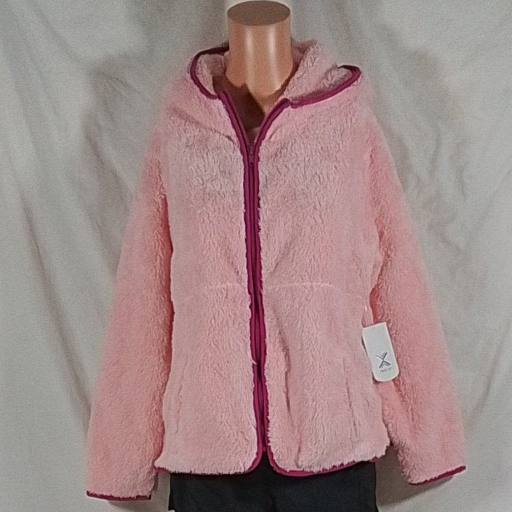 Big Girl's  Xersion Fleece Hooded Jacket - Buckingham Rose - 3XL - NWT