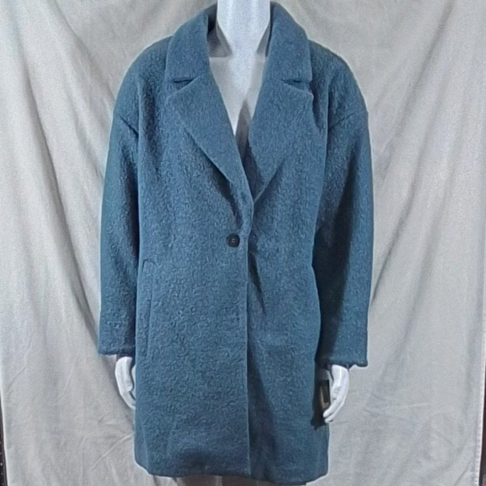 Women's London Fog Faux-Wool Peacoat - Shadow Blue - 1X - NWT