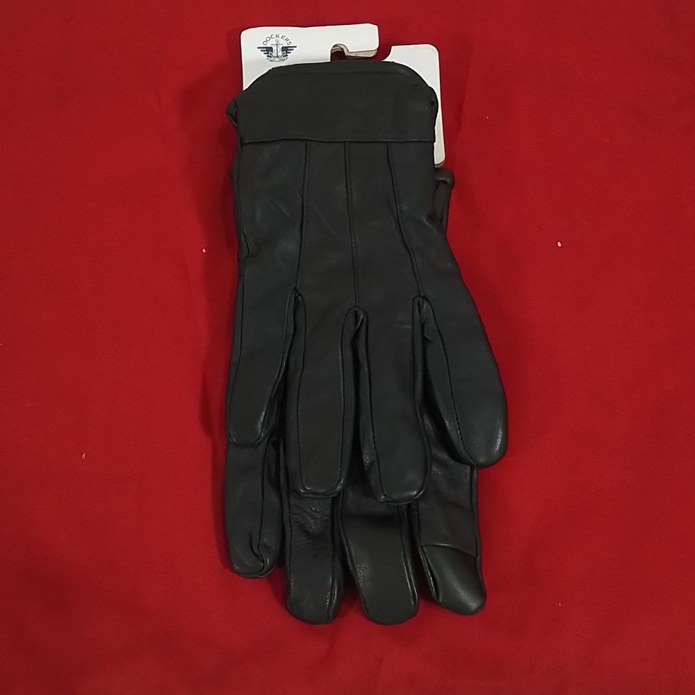 Men's Dockers Leather Touch Screen Gloves With Cuff - Black - Var. Szs - NWT