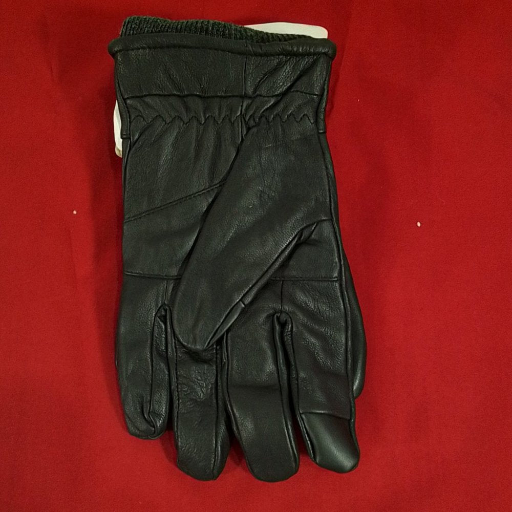 Men's Dockers Leather Touch Screen Gloves With Cuff - Black - Var. Szs - NWT