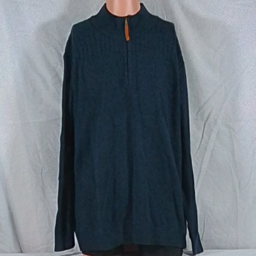 Men's Frye and Co Big & Tall 1/4 Zip Pullover Sweater - Night Sky - 3XLT - NWT
