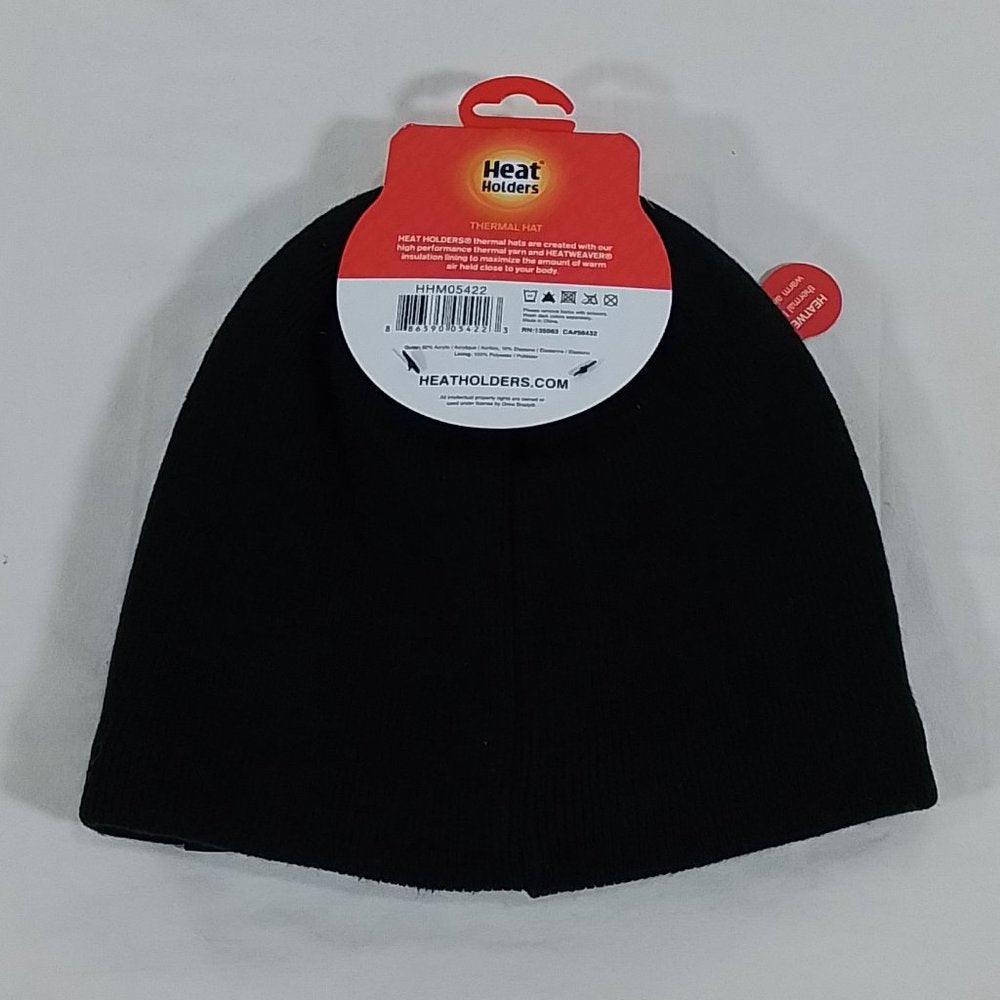 Men's Heat Holders Heatweaver Lined Flat Knit Beanie - Black - OS - NWT