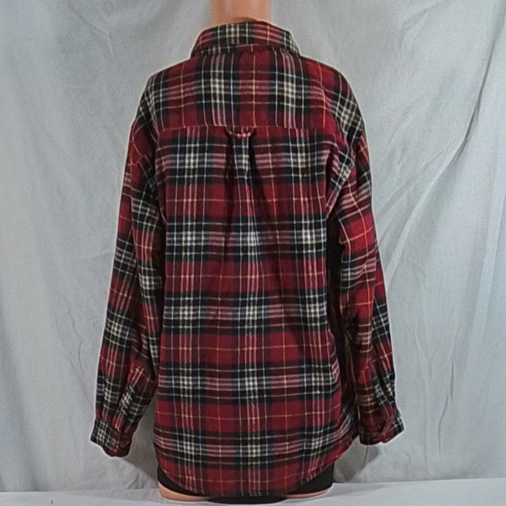 Men's Smiths Workwear Sherpa Lined Flannel Shirt Jacket - Red Plaid - L -NWOT