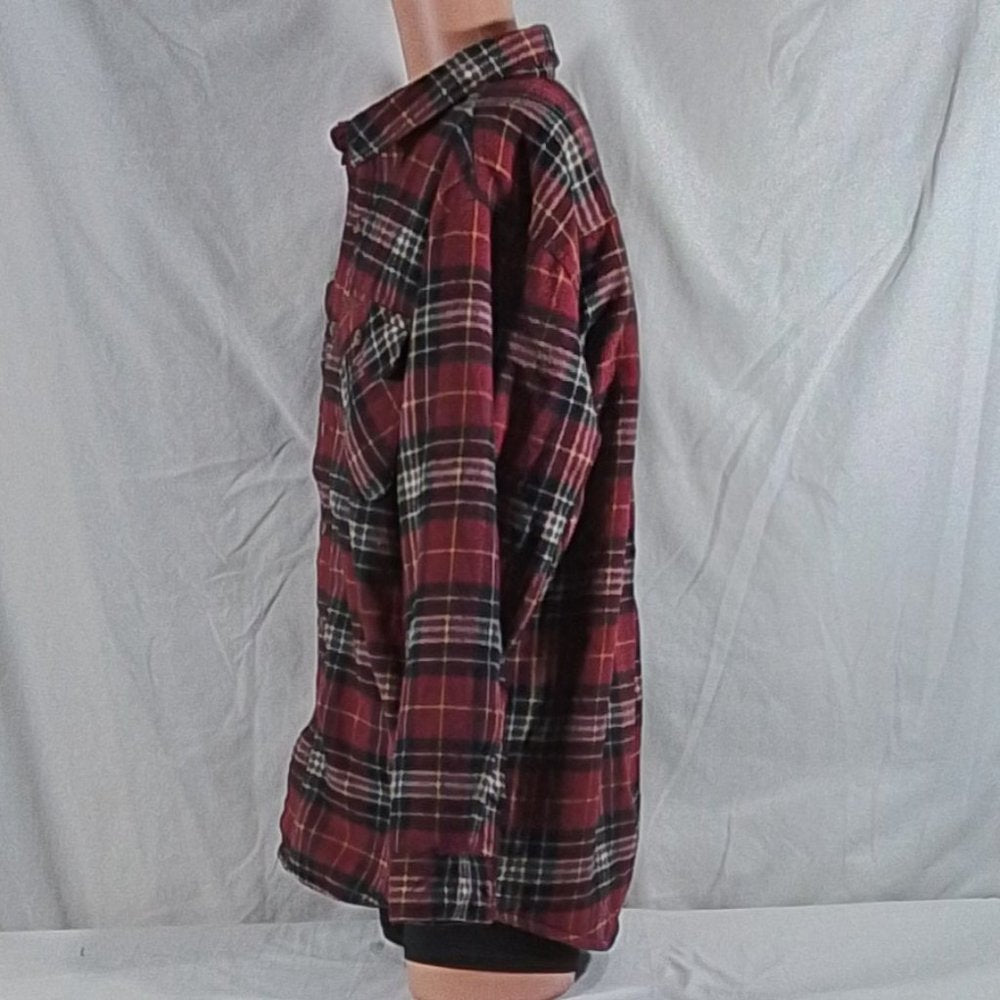 Men's Smiths Workwear Sherpa Lined Flannel Shirt Jacket - Red Plaid - L -NWOT