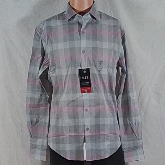 Men's Van Heusen Ultra Flex Slim Fit Long Sleeve Dress Shirt - Gray Heather - M