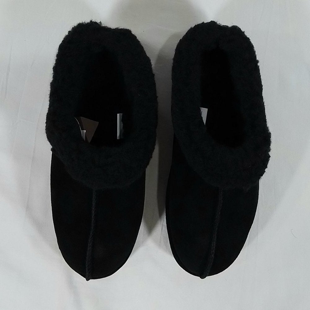 MUKLUK Women's Mule Slippers Black Faux Fur Suede  - Size 6 - NIB