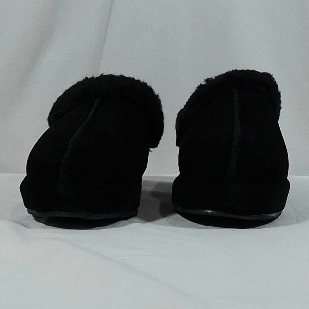 MUKLUK Women's Mule Slippers Black Faux Fur Suede  - Size 6 - NIB