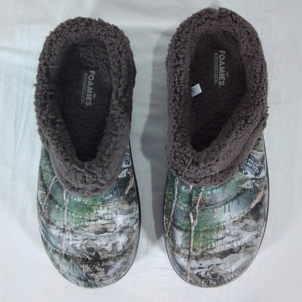 SKECHERS Brushwood Lined Clog Mens Slippers - Brown/Multi - Size 8 || New in Box