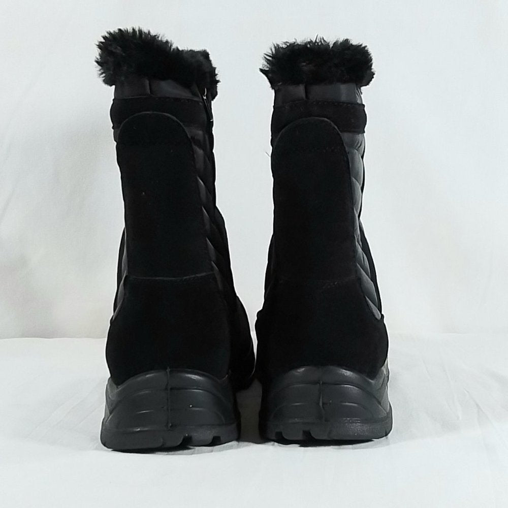 Easy Spirit Women's Frosty Faux Suede Snow Boots - Black/Nylon - Size 11W || NIB