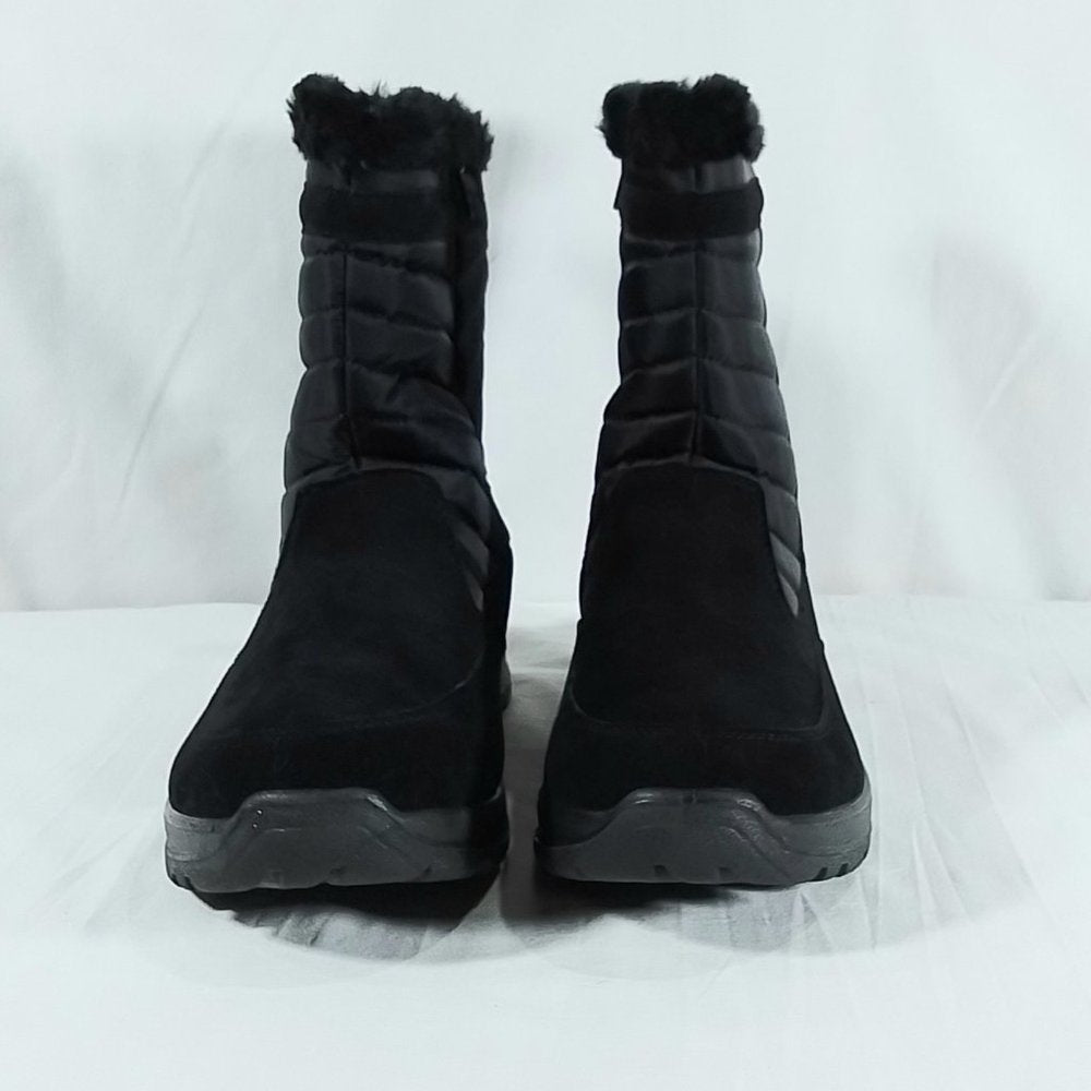 Easy Spirit Women's Frosty Faux Suede Snow Boots - Black/Nylon - Size 11W || NIB