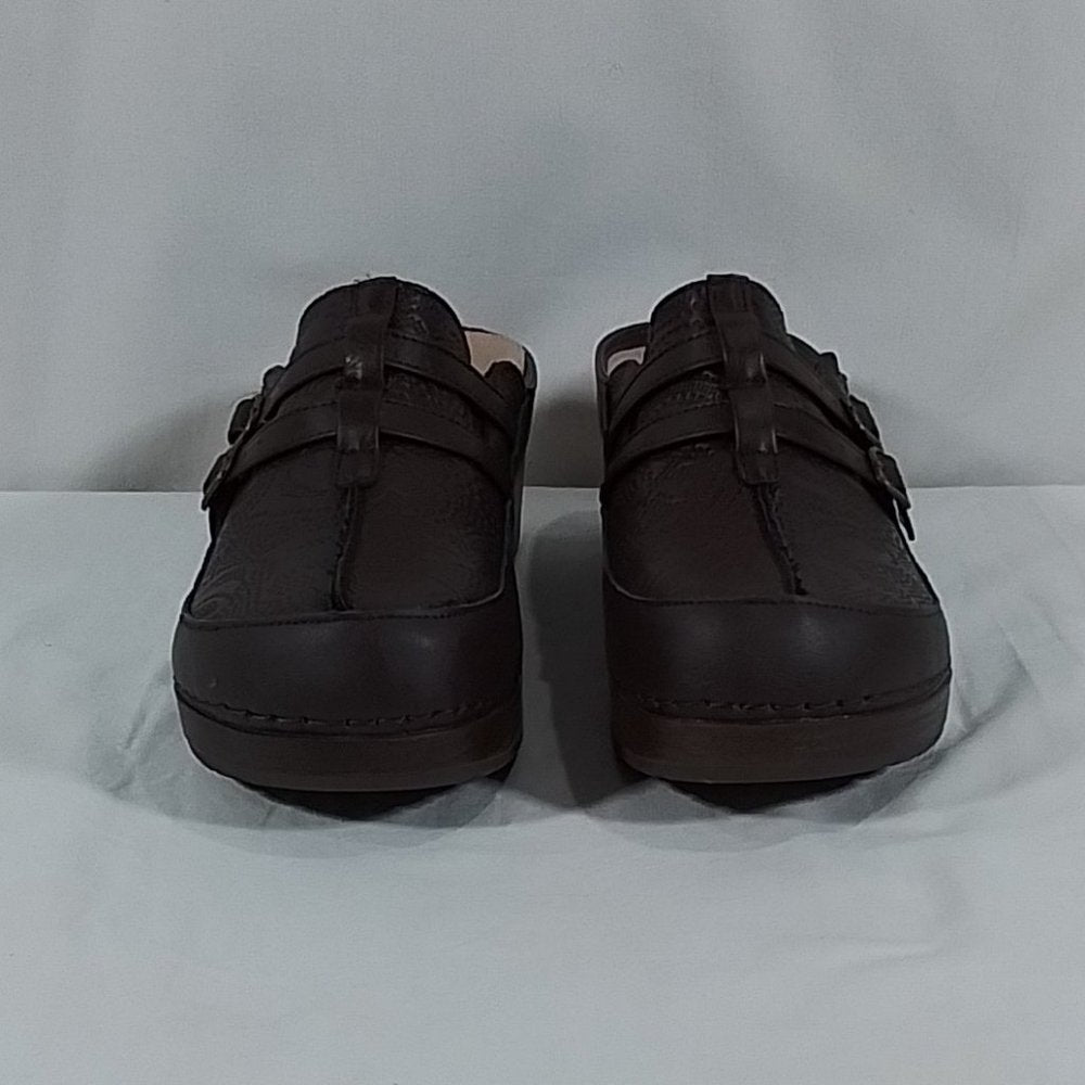 Women's Easy Works By Easy Street Shirley Leather Work Clogs - Brown - 9.5 - NIB